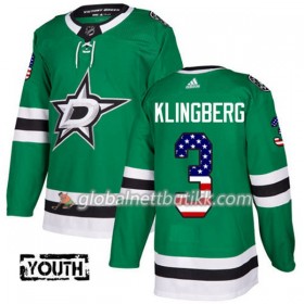Dallas Stars Hockeydrakt John Klingberg 3 2017-2018 USA Flag Fashion Grønn Adidas Authentic - Barn